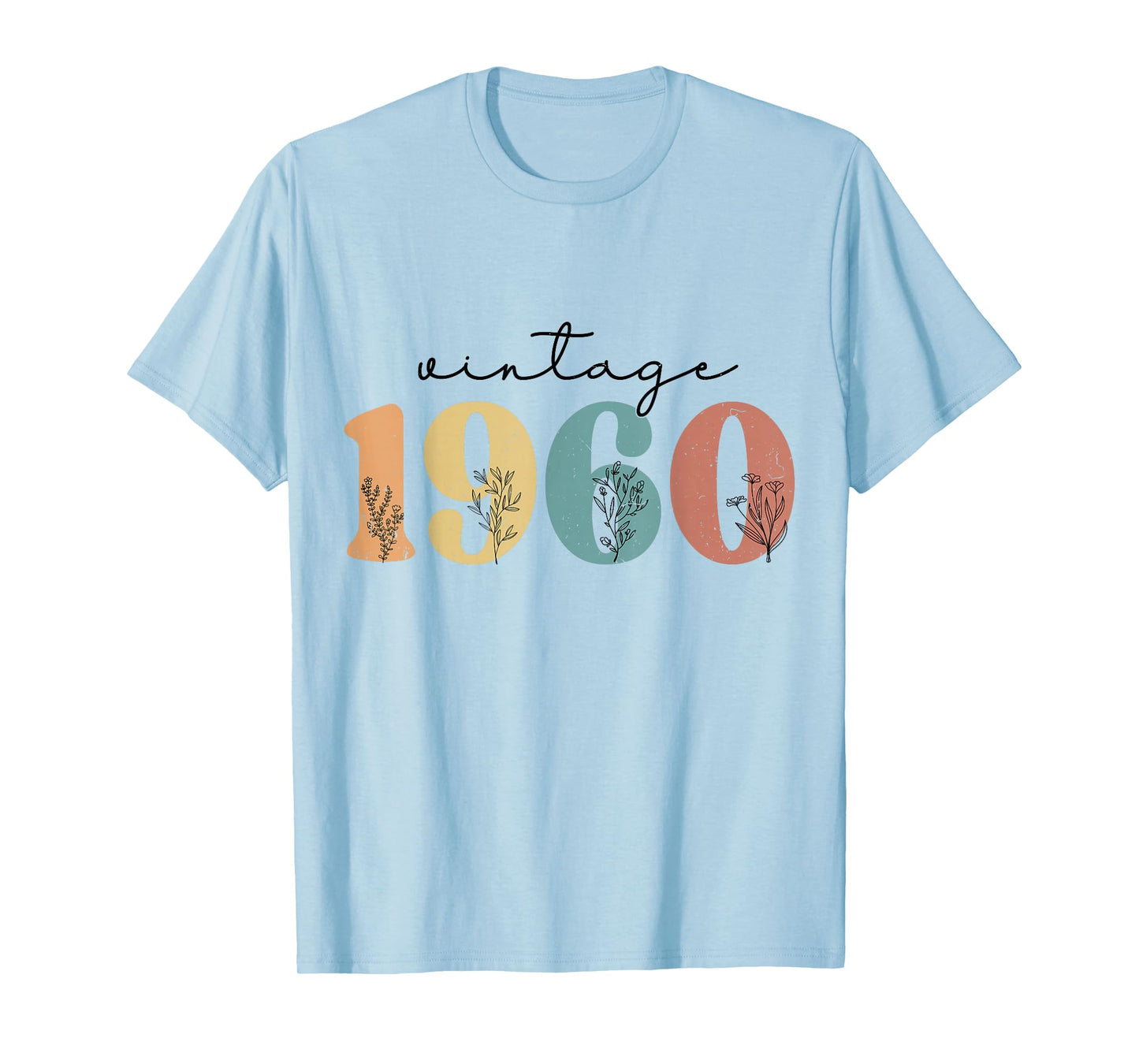 Vintage 1960 Wildflowers Retro 65th Floral Birthday Women T-Shirt