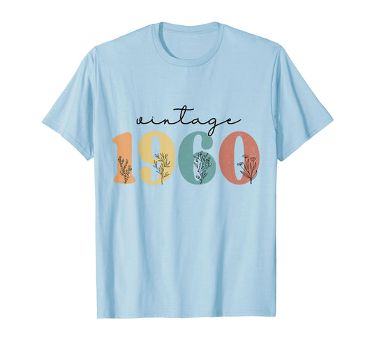 Vintage 1960 Wildflowers Retro 65th Floral Birthday Women T-Shirt