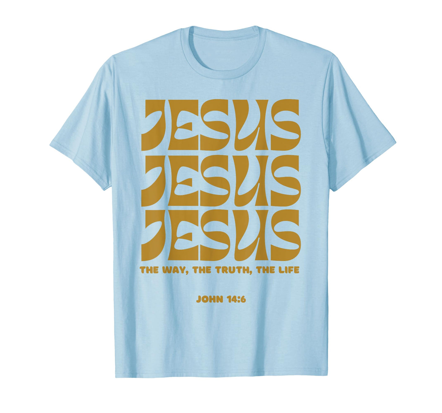 Christian Gift Gold Jesus The Way Truth Life Aesthetic Boho T-Shirt