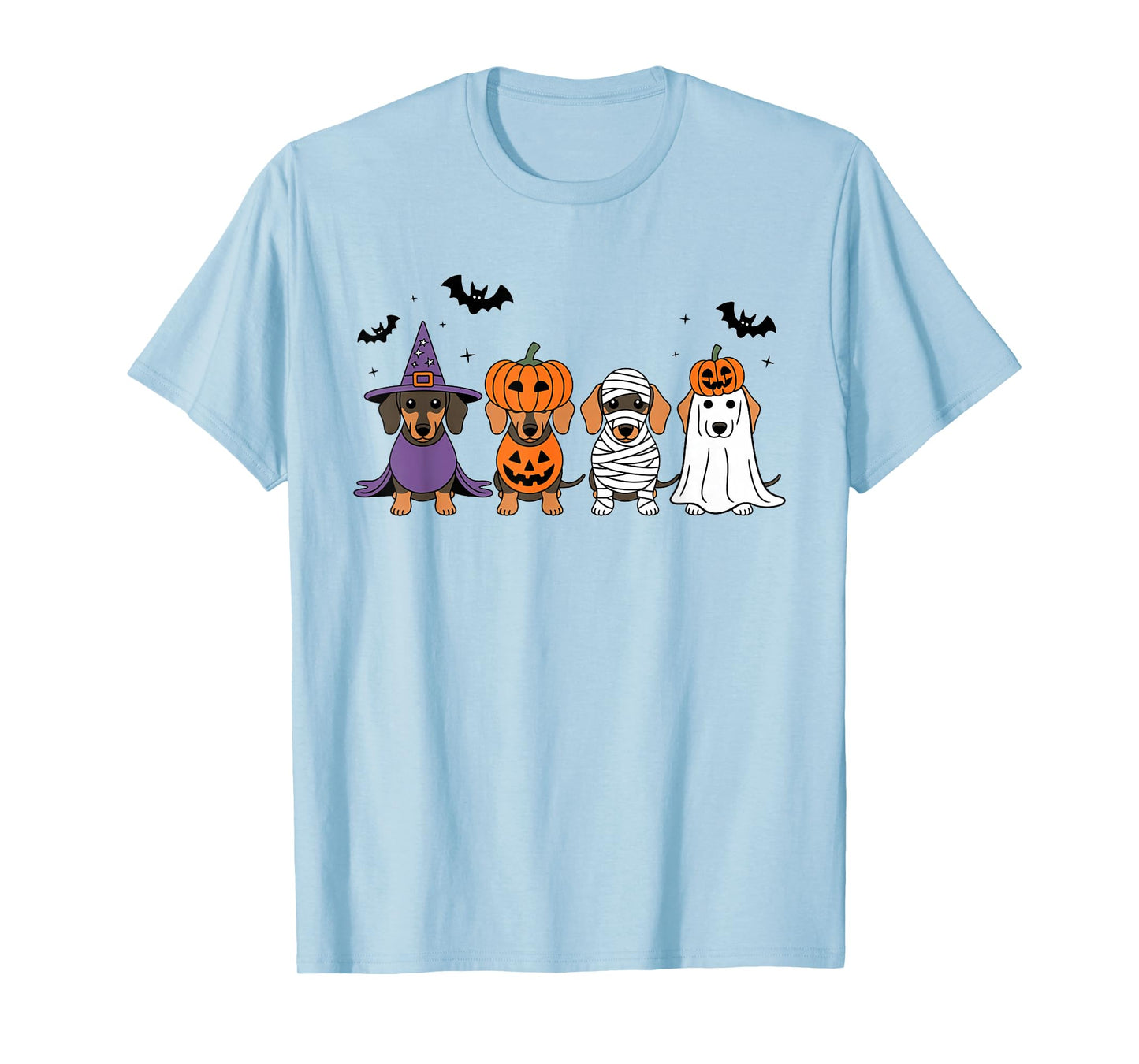 Weiner Dog Witch Happy Halloweenie Cute Halloween Dachshund T-Shirt