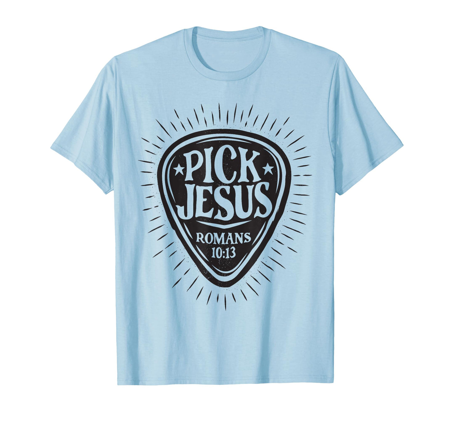 Guitar Pick Jesus Christian Music Guitarist Pastor Retro T-Shirt
