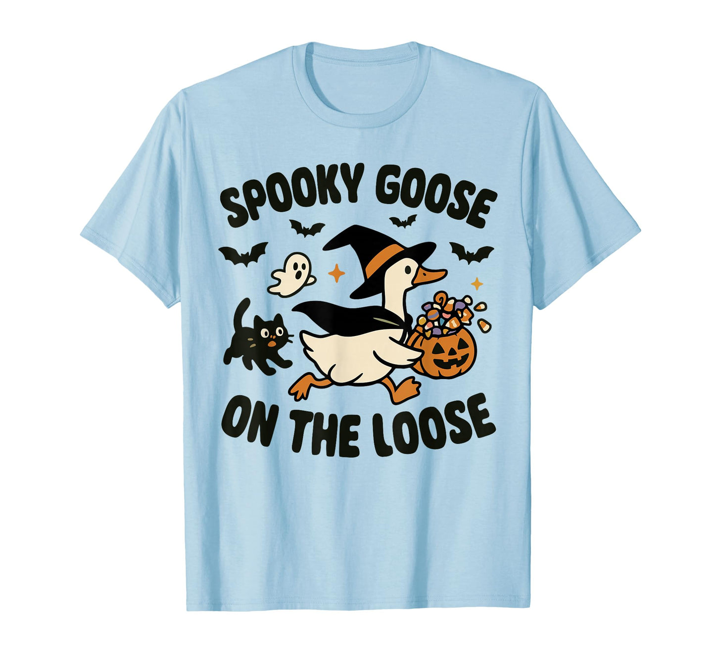 Spooky Goose On The Loose Goose Witch Animal Halloween T-Shirt