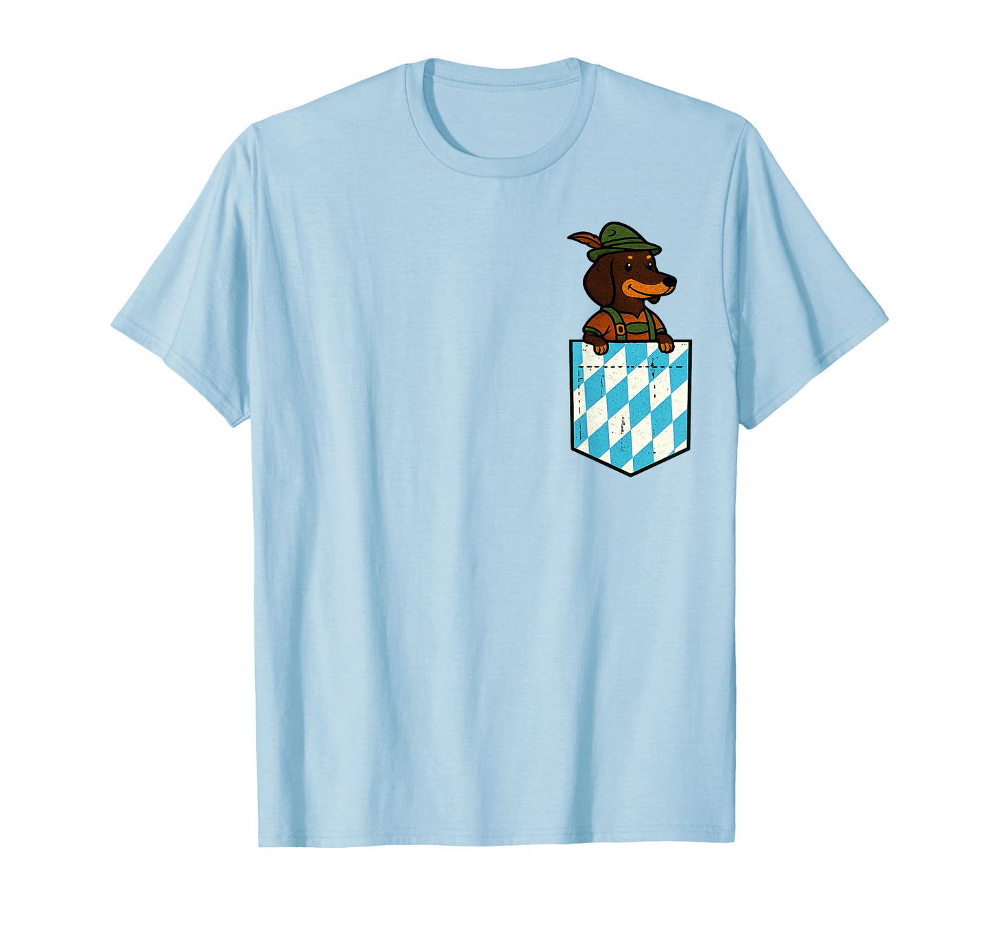 Oktoberfest Bavaria Flag Pocket Dachshund Funny Oktoberfest T-Shirt