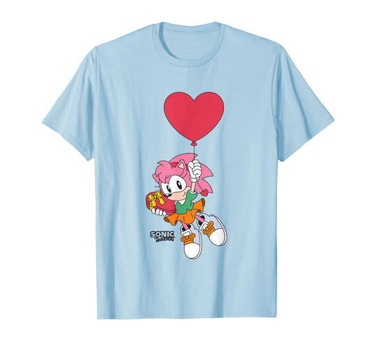 Sonic The Hedgehog Valentine's Day Cute Amy Rose Chest Logo T-Shirt