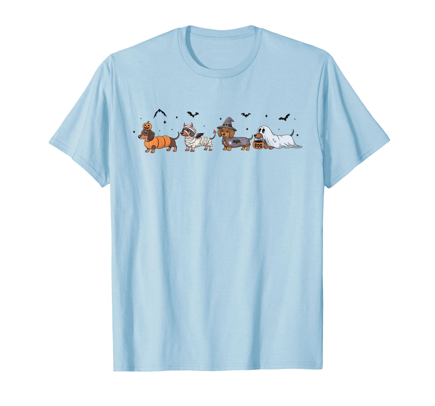 Retro Dachshund Halloween Wiener Dog Pumpkin Weenie Witch T-Shirt