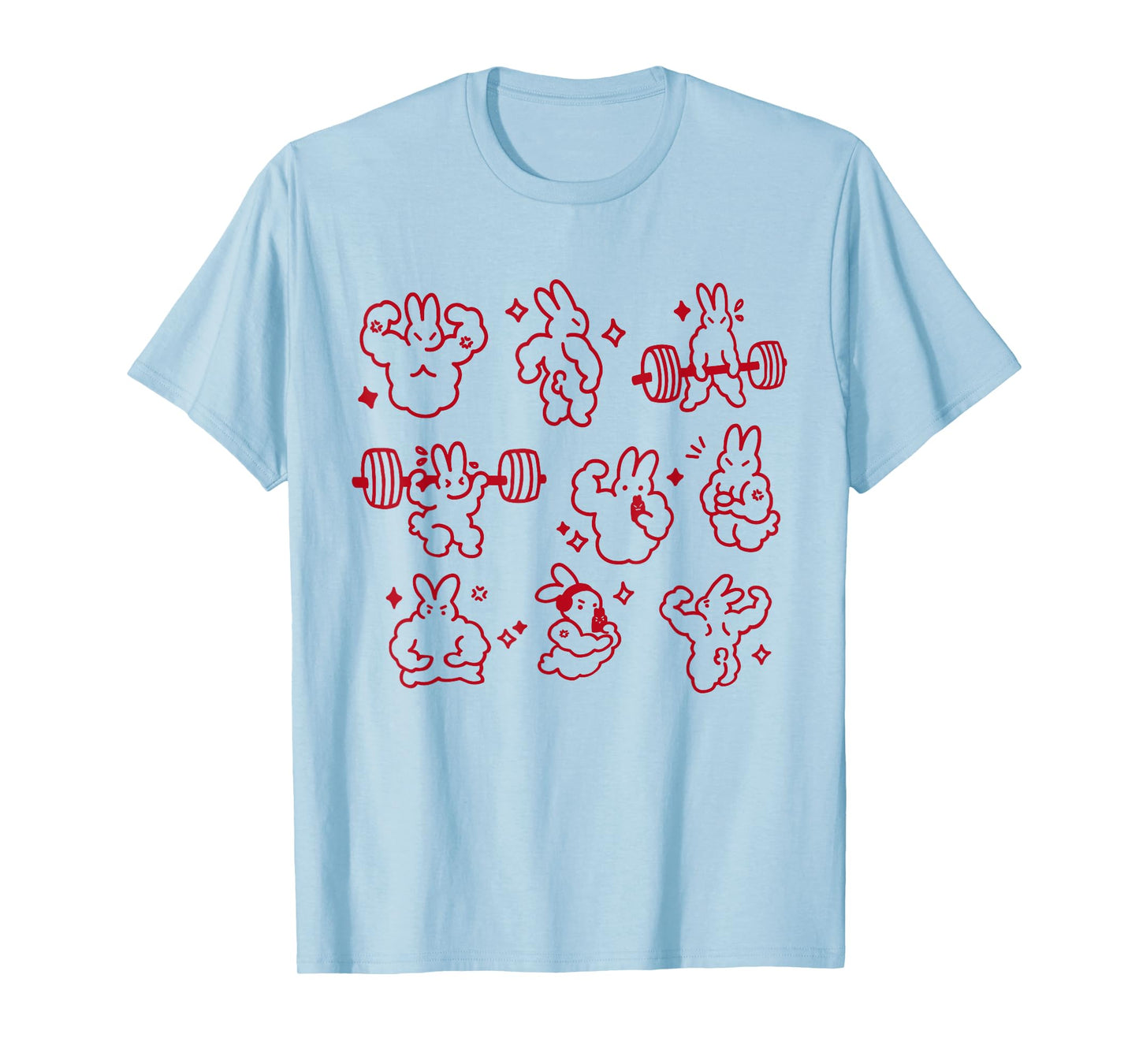 Gym Bunny Funny Rabbit Gymer Bunny Gym Lover Bunny Meme T-Shirt
