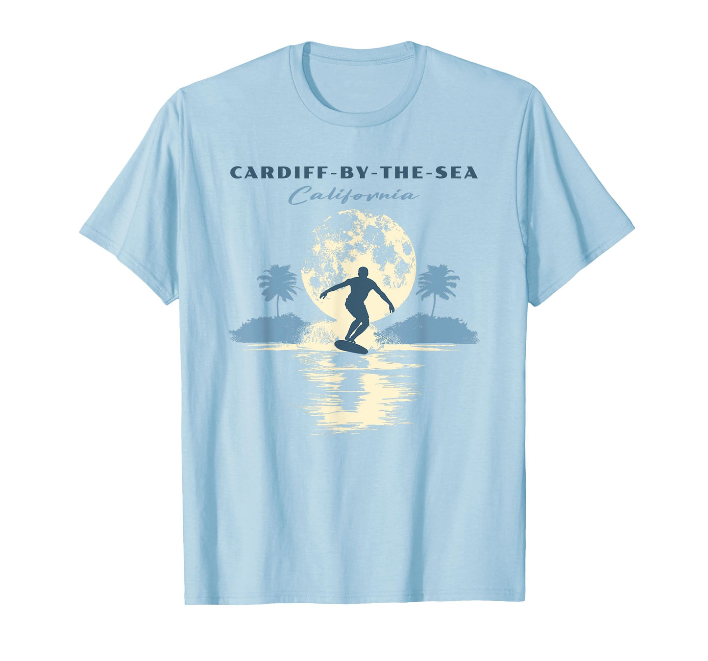 Cardiff-by-the-Sea Beach Retro Vintage Surf T-Shirt for Men Women Kids