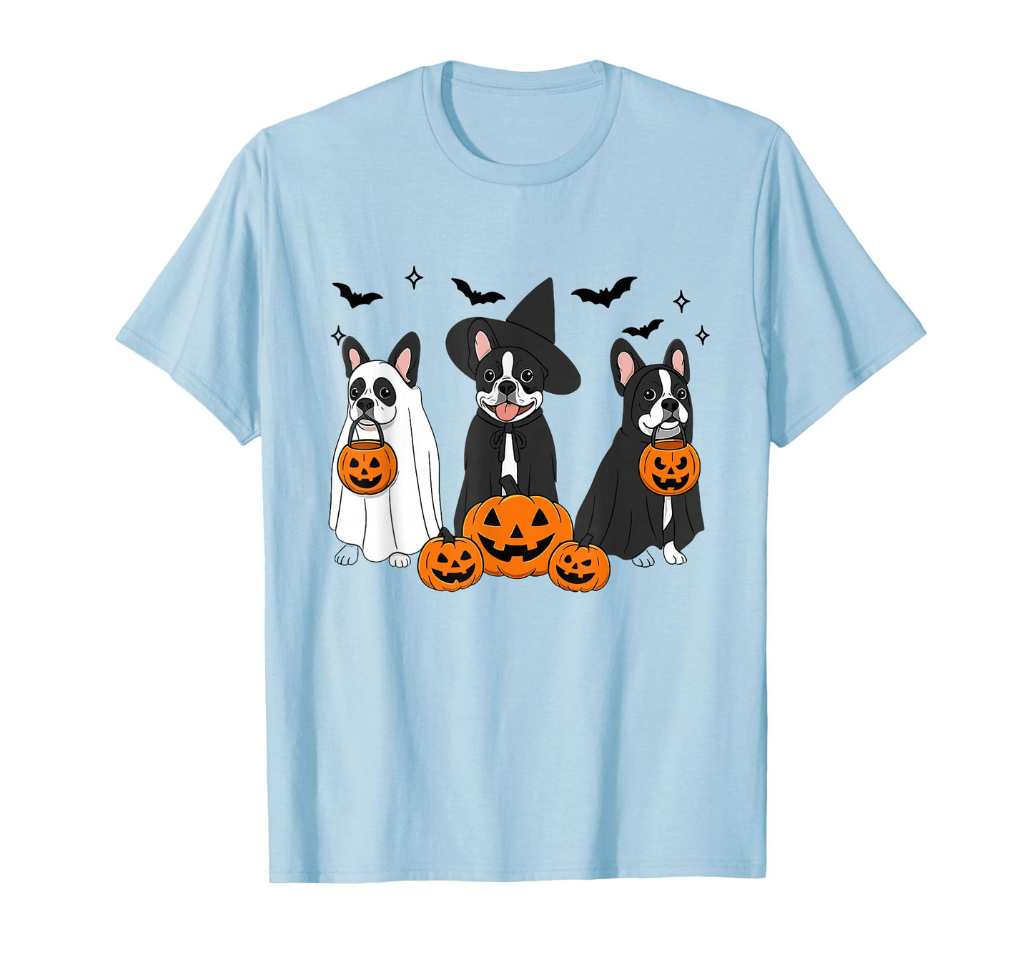 Witch Boston Terrier Halloween Boston Terrier Ghost Dog Mom T-Shirt
