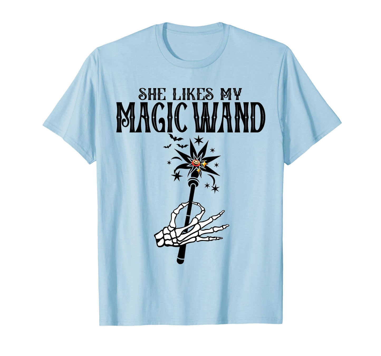 She Likes My Magic Wand I Like Her Pumpkins Halloween Couple T-Shirt