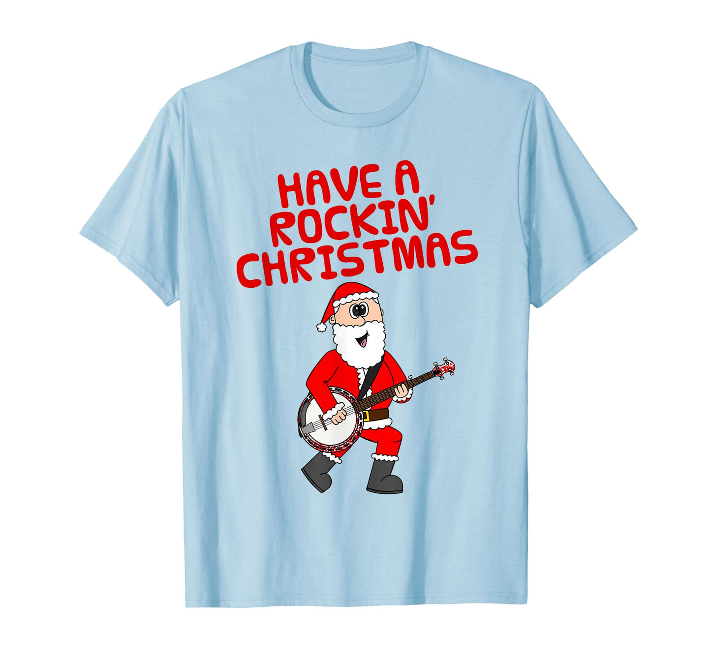 Christmas Banjoist, Santa Playing Banjo Music Teacher T-Shirt