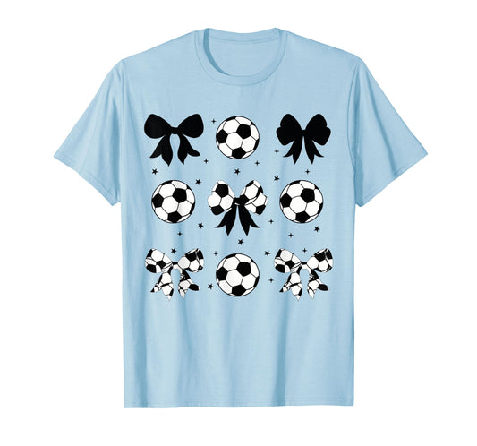 Vintage Coquette Soccer Bow Cheer Soccer Mama T-Shirt