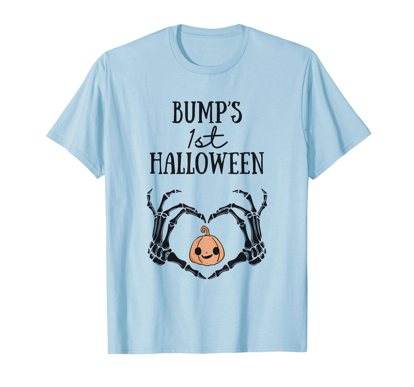 Bump's 1st Halloween Skeleton Hand Heart Pregnancy Baby T-Shirt
