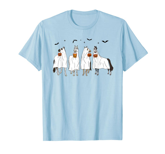 Halloween Horse Ghost Horse Western Spooky Horse Pumpkins T-Shirt