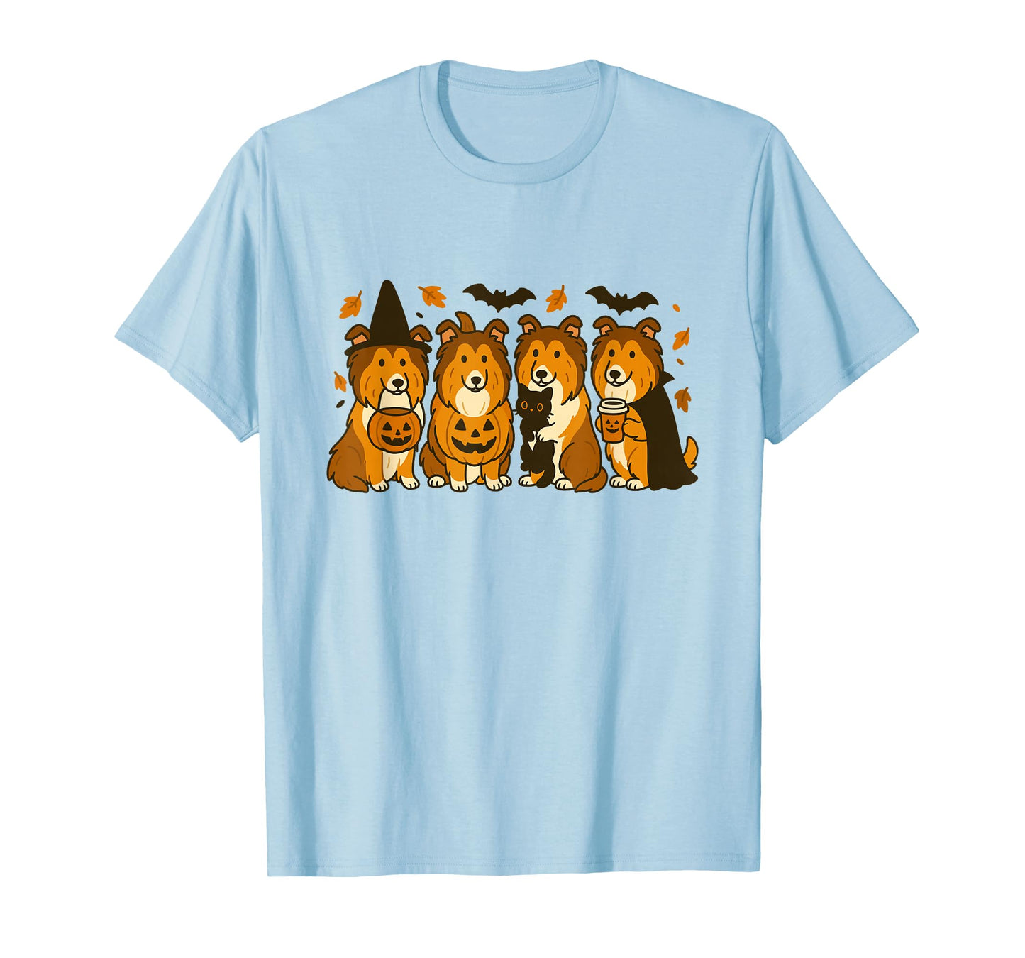 Witch Rough Collie Halloween Fall Rough Collie Dog Mom T-Shirt