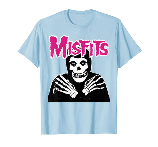 Misfits – Cross Hands Pink Skull White T-Shirt