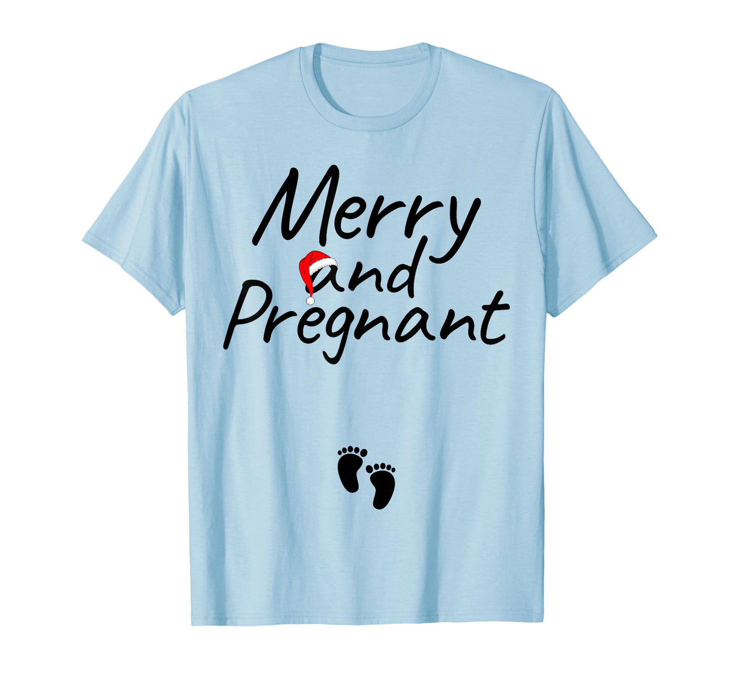 Merry and Pregnant Xmas Pregnancy Announcement Christmas T-Shirt