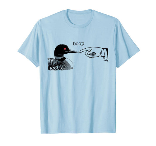 Loon Boop With Pointing Hand Human - Water Bird Loon Lovers T-Shirt