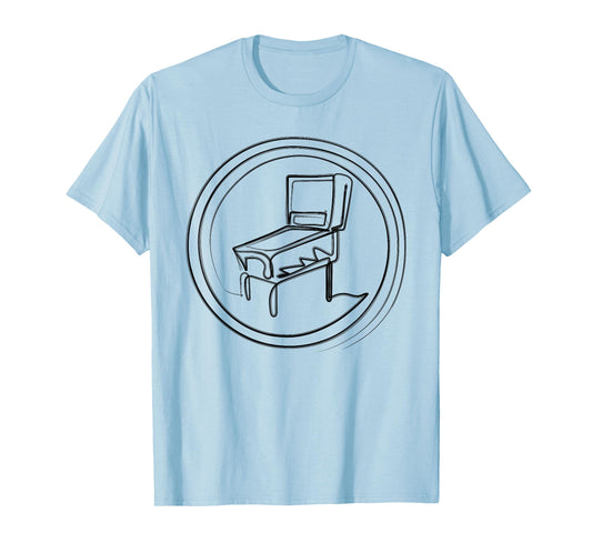 Pinball Machine Badge Minimalist One Line Drawing T-Shirt