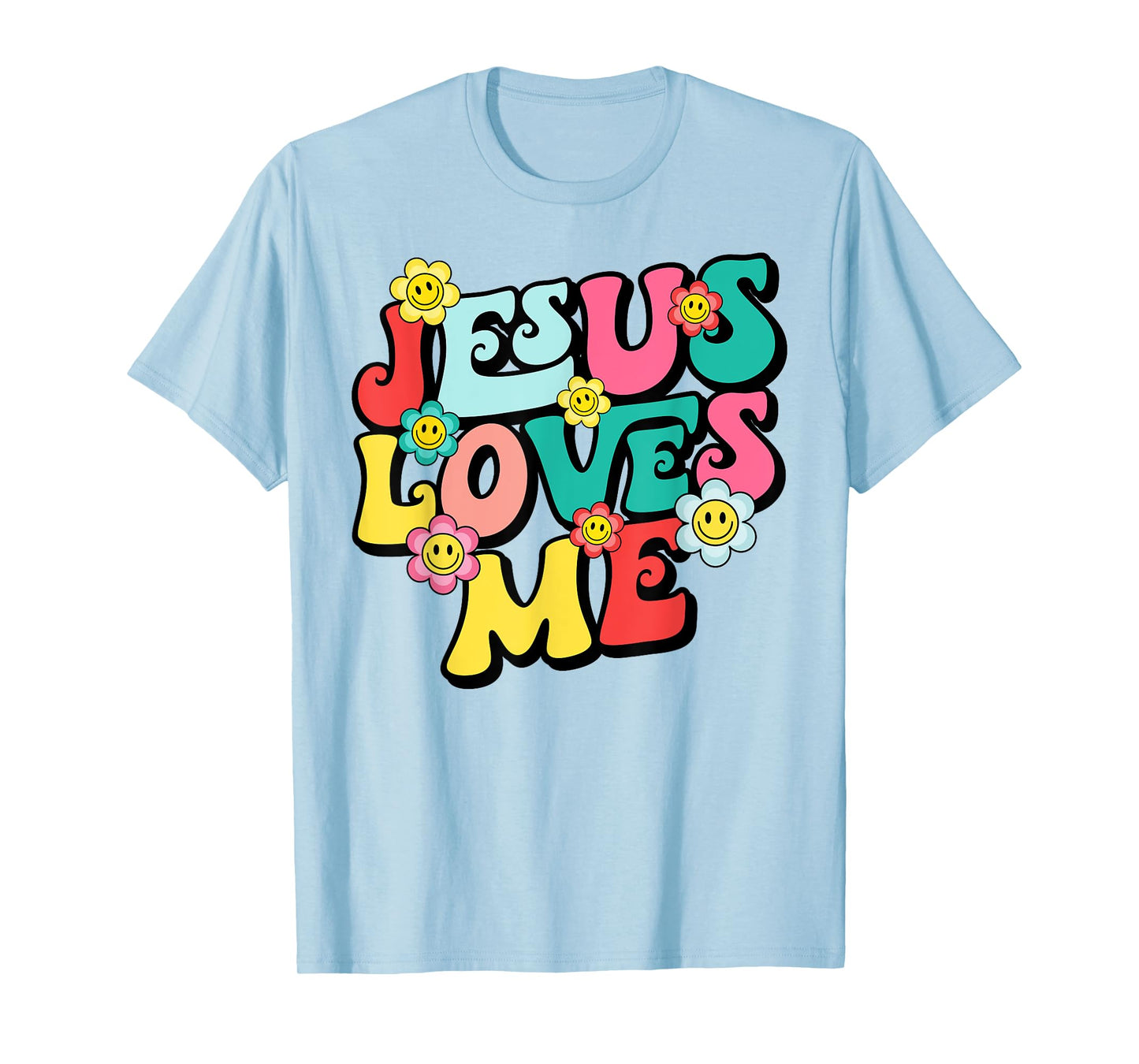 Jesus Loves Me Retro Vintage Groovy Style Men Womens T-Shirt
