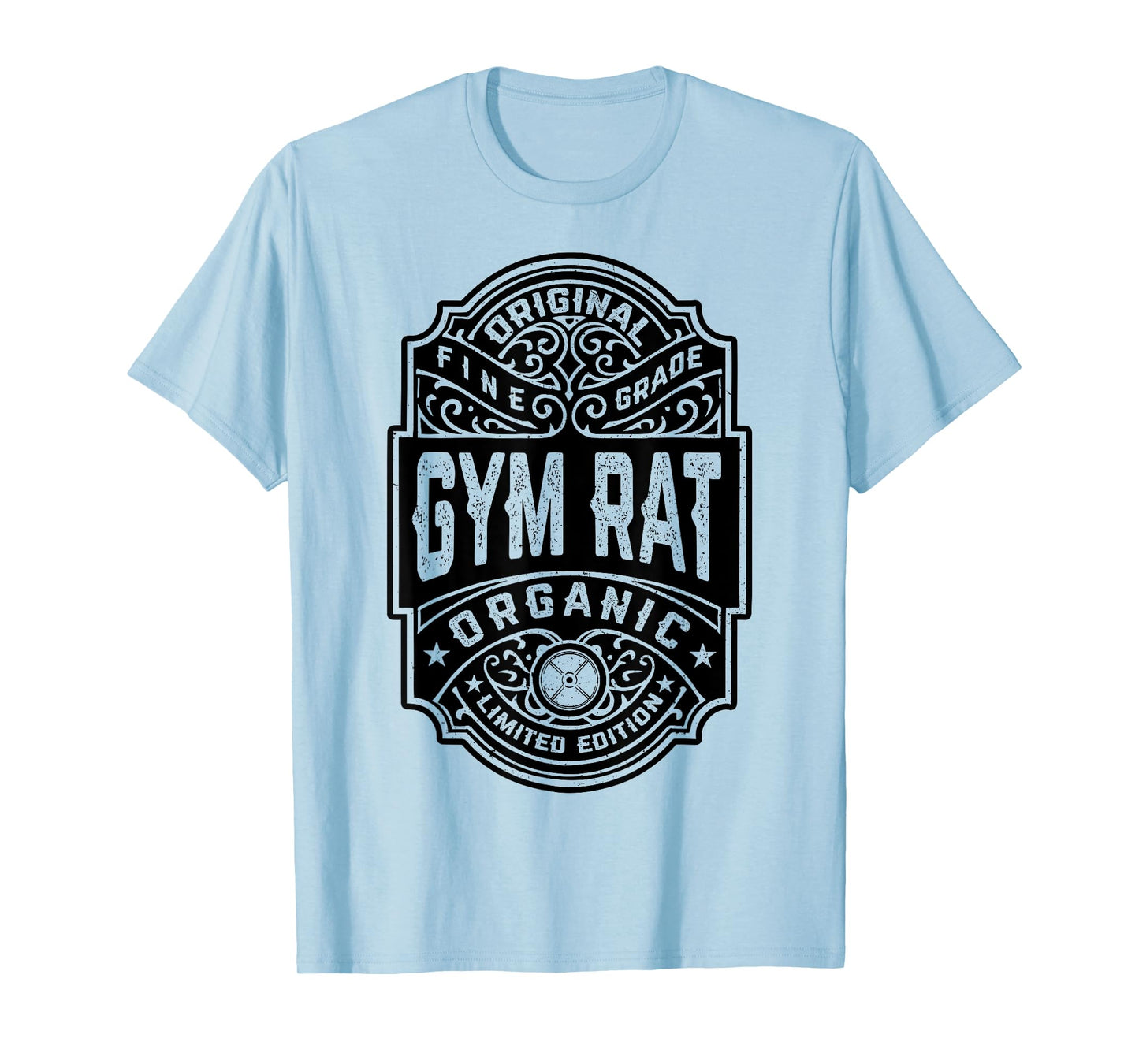 Gym Rat Vintage Whiskey Label Bodybuilding Gym Workout Men T-Shirt