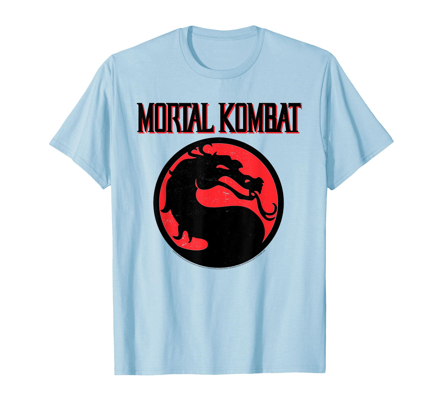 Mortal Kombat Vintage Black and Red Dragon Logo Video Game T-Shirt