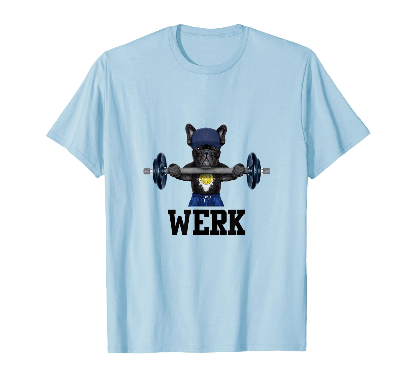 Funny Gym French Bulldog Lifting Weights Werk T-shirt T-Shirt for Men Women Kids
