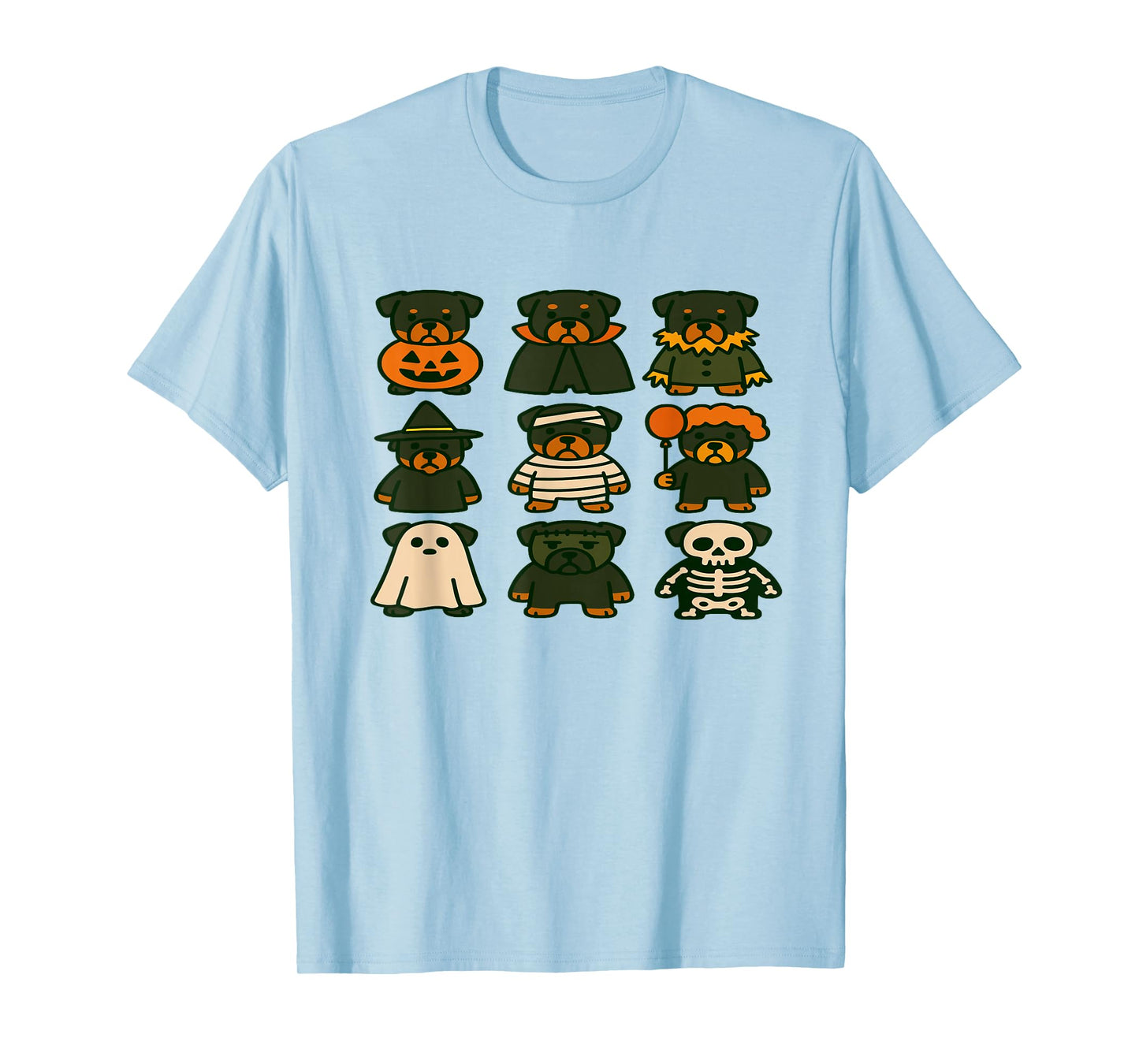 Rottweiler Halloween Costume Funny Scary Dog Ghost Witch T-Shirt