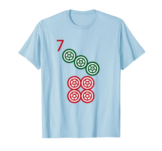 Chinese Mah Jong Dots Pinzu Seven Tile Mahjong Costume T-Shirt