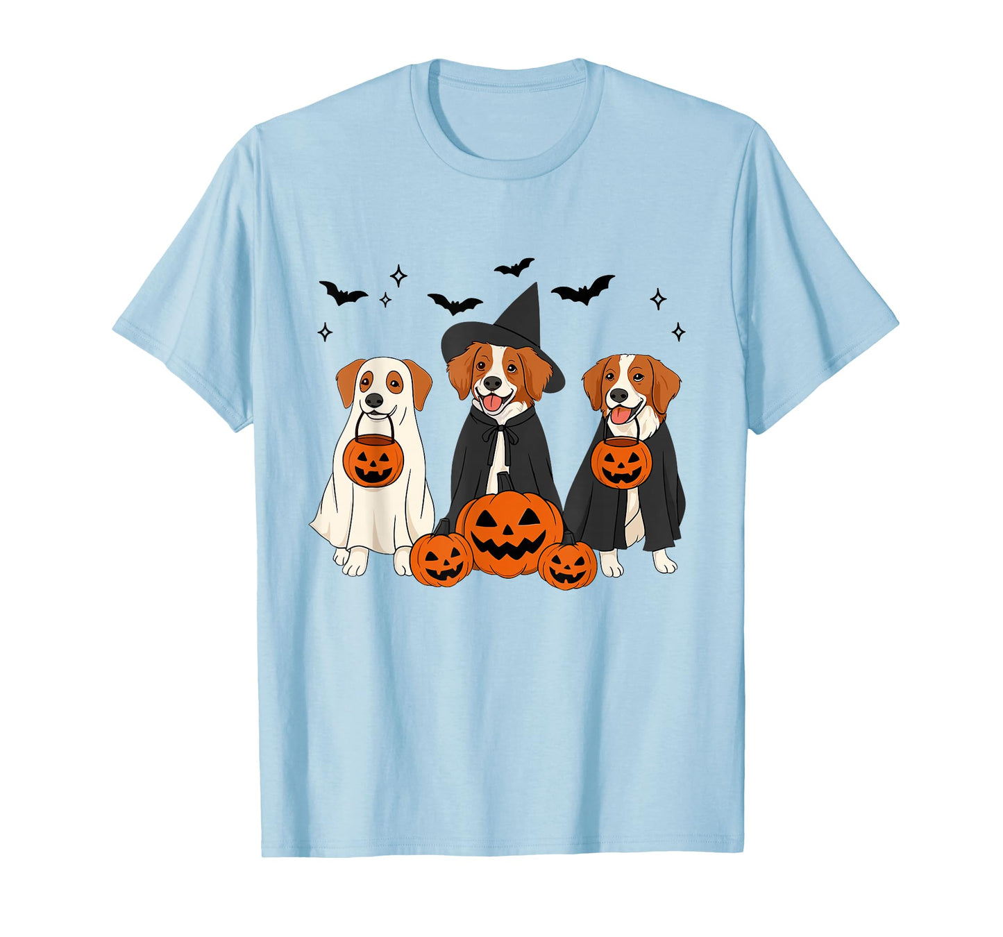 Witch Brittany Spaniel Dog Halloween Ghost Brittany Dog Mom T-Shirt