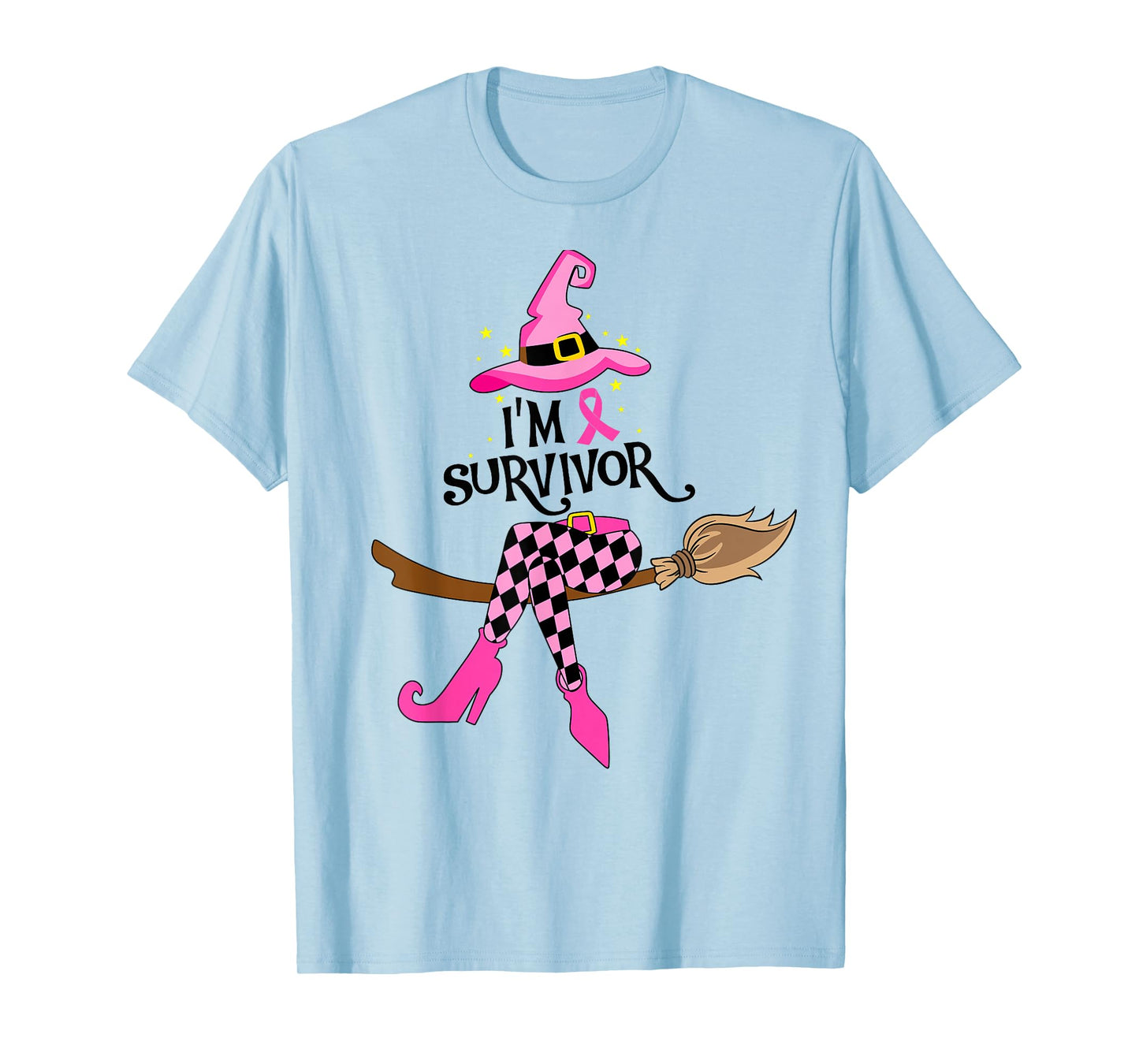 Halloween Witch I'm A Survivor Breast Cancer Warrior Women T-Shirt