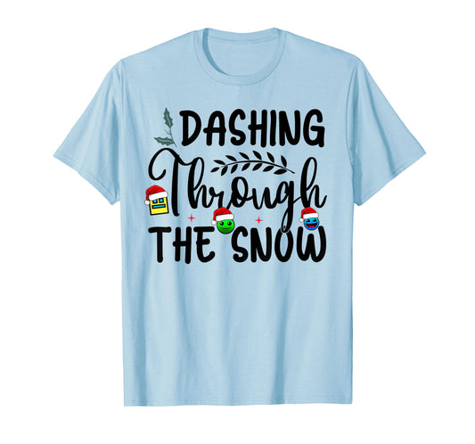 Geometry Dashing Through The Snow Sleep Dash Game Christmas T-Shirt