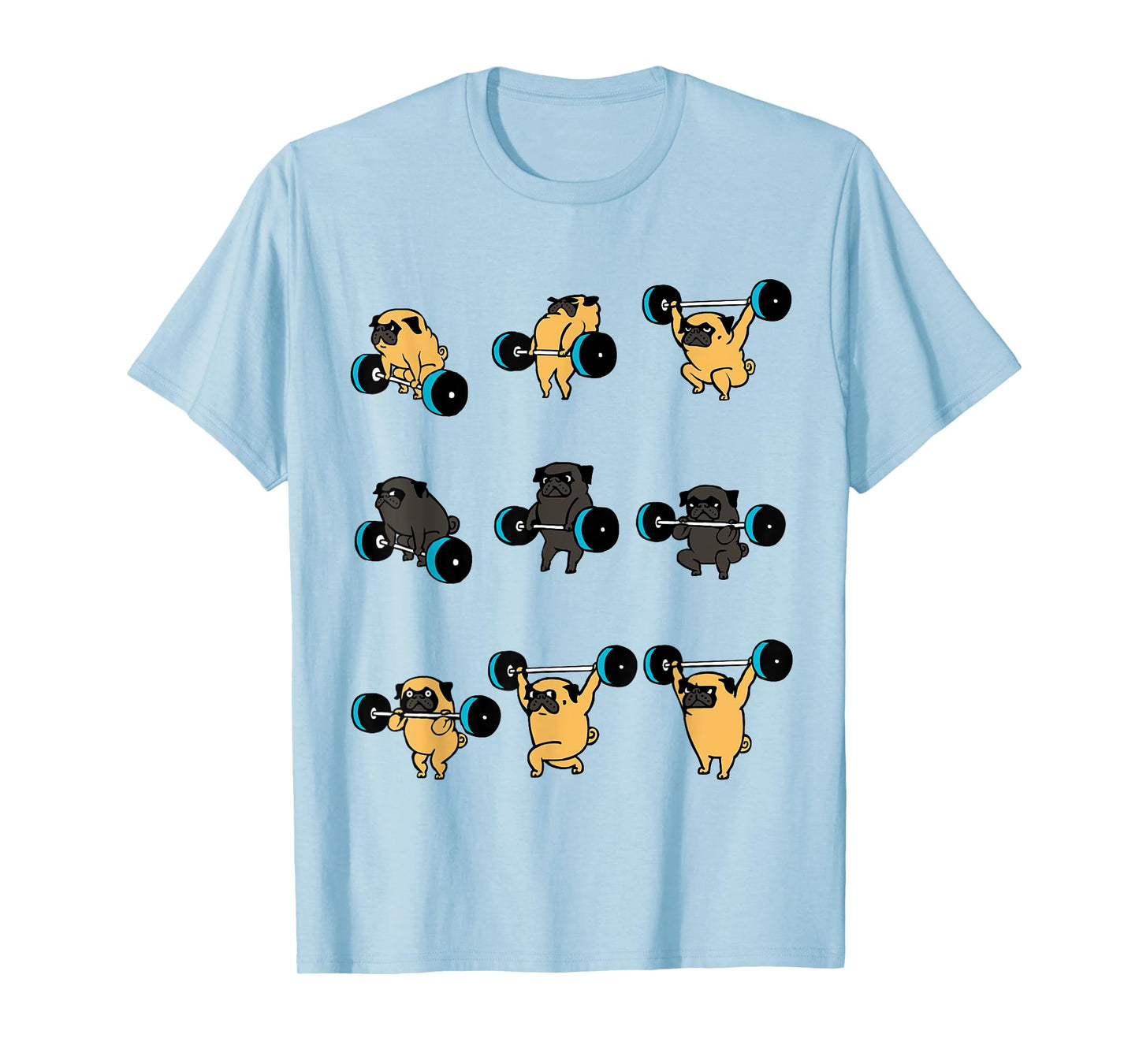 Lifting Pug Gym T- shirt by Huebucket T-Shirt