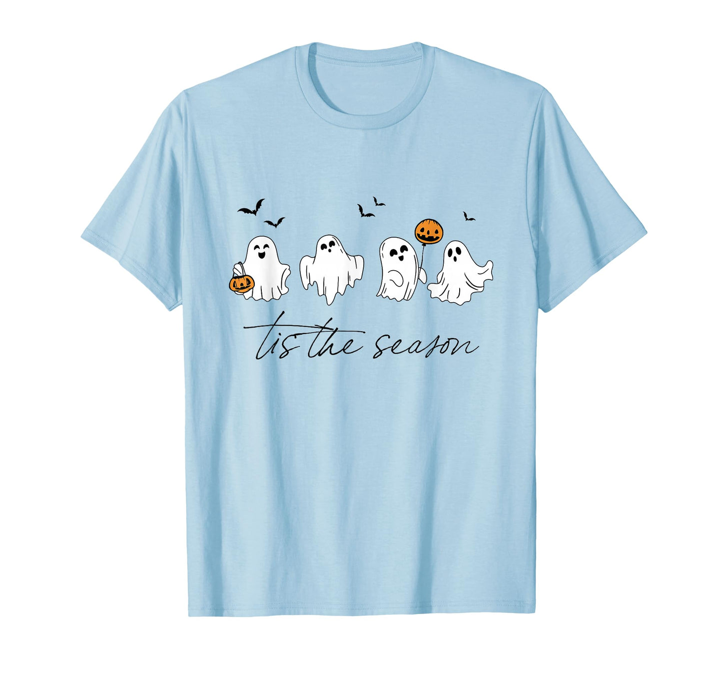 Retro Ghosts Tis The Season Halloween Pumpkin Trick Or Treat T-Shirt