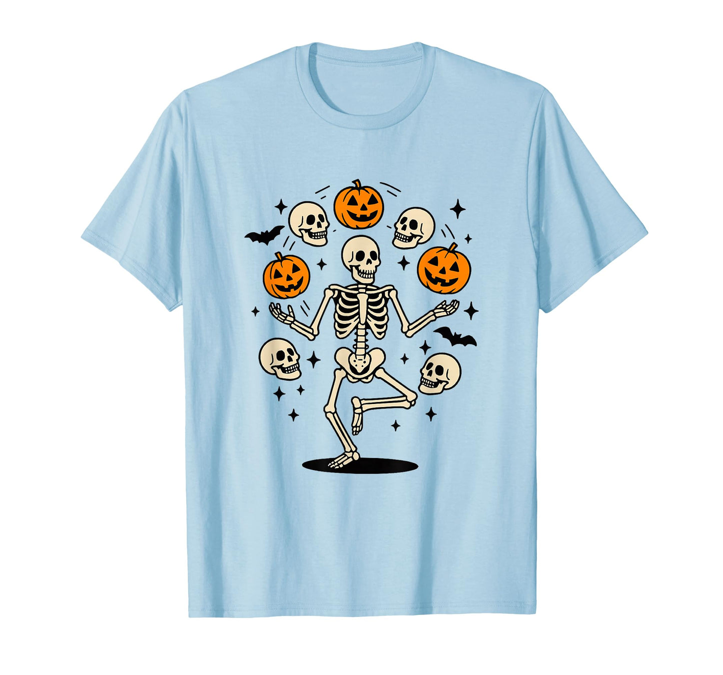 Skeleton Juggling Pumpkin Skulls Halloween Skeleton Spooky T-Shirt