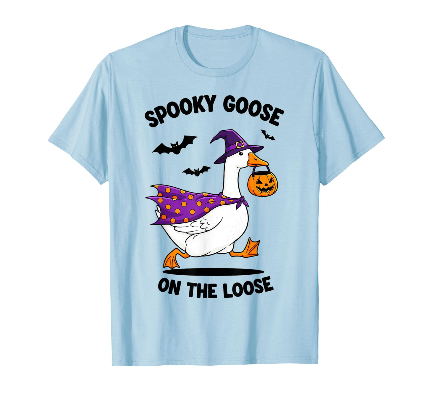 Spooky Goose On The Loose Halloween Witch Joke T-Shirt