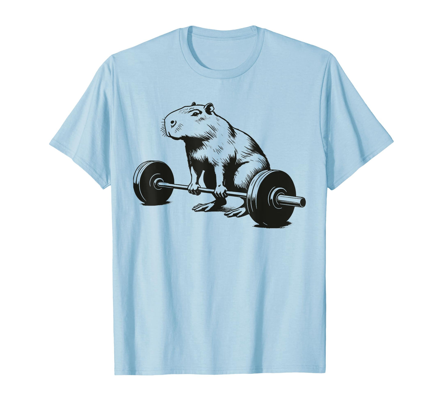 Bodybuilding Gifts Capybara Weightlifting Funny Workout Deadlift Fitness Gym T-Shirt, Small, Grey