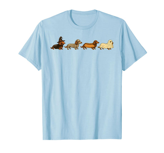 Dachshund Dog Witch Happy Halloweenie Spooky Season T-Shirt