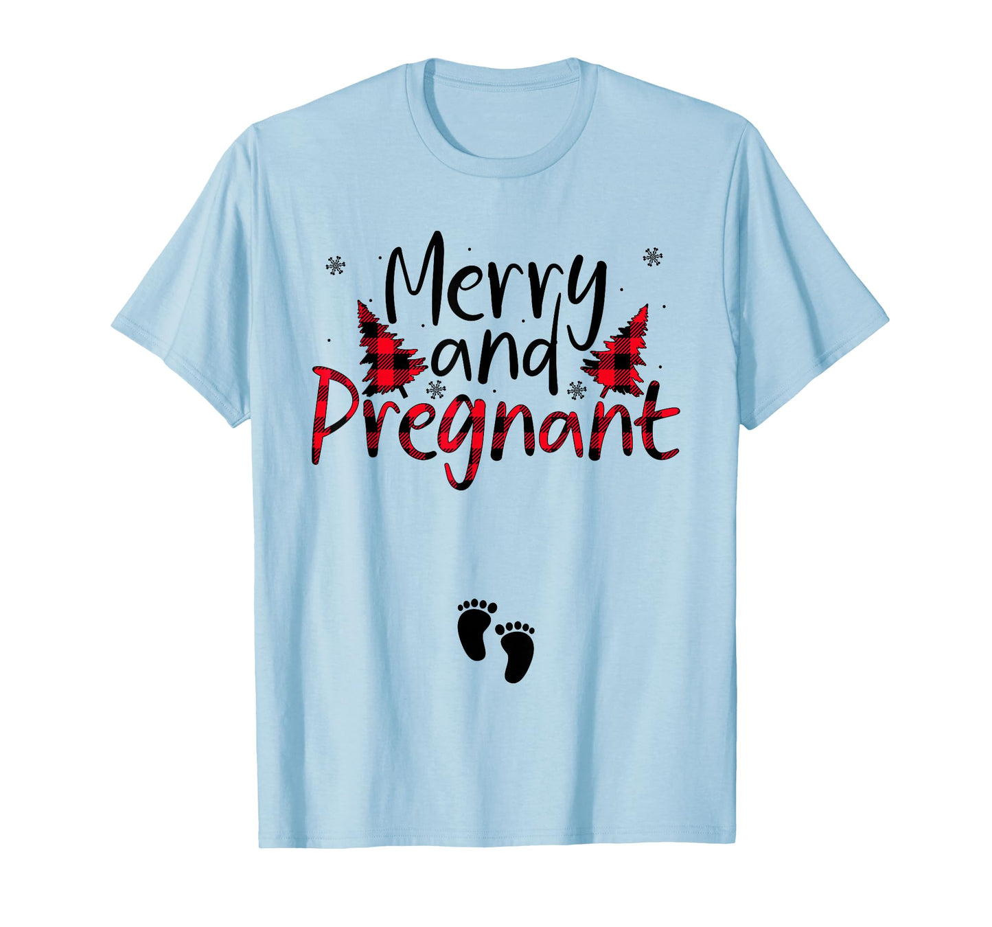 Merry and Pregnant Xmas Pregnancy Announcement Christmas T-Shirt