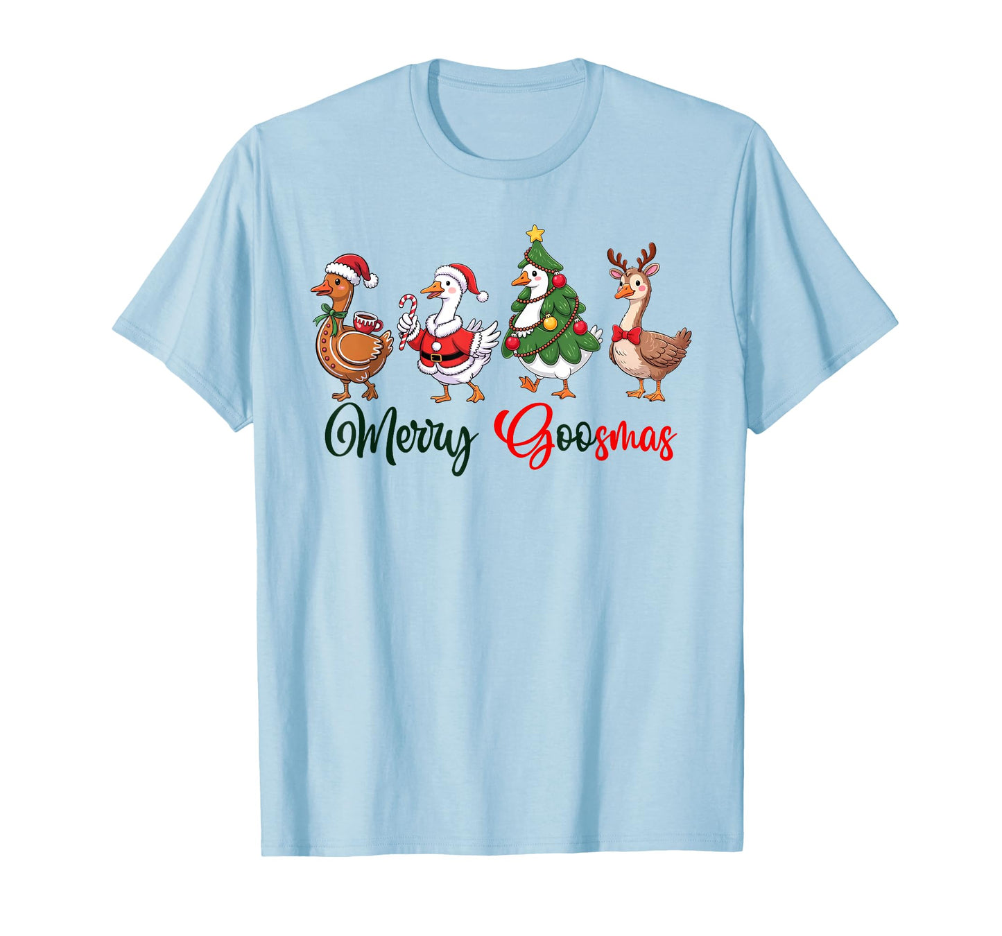 Funny Retro Merry Goosemas Christmas Silly Goose Xmas Lights T-Shirt