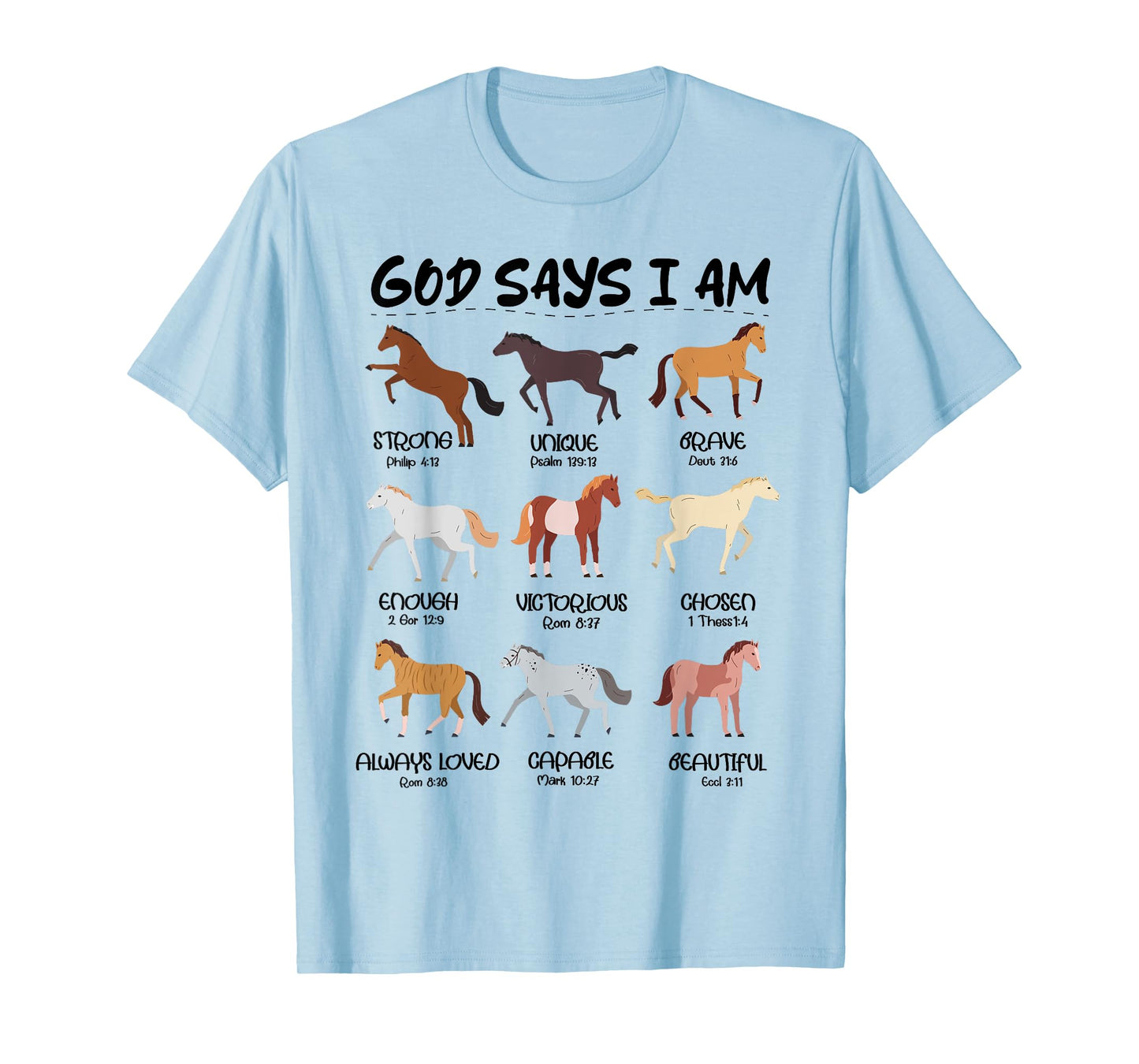 God Says I Am Horses Boys Girls Kids Christian Jesus Horse T-Shirt