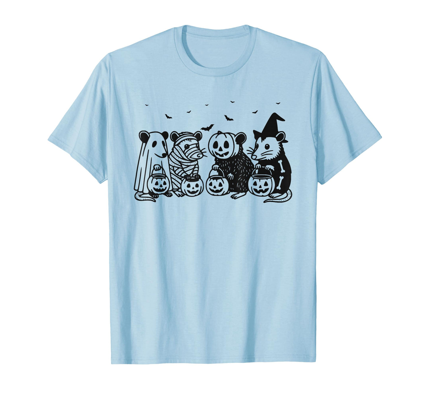 Halloween Opossum Squad Ghost, Mummy, Pumpkin & Witch T-Shirt