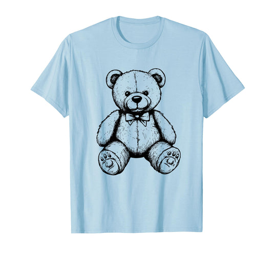 Vintage Teddy Bear Toy Sketch Retro Kids T-Shirt