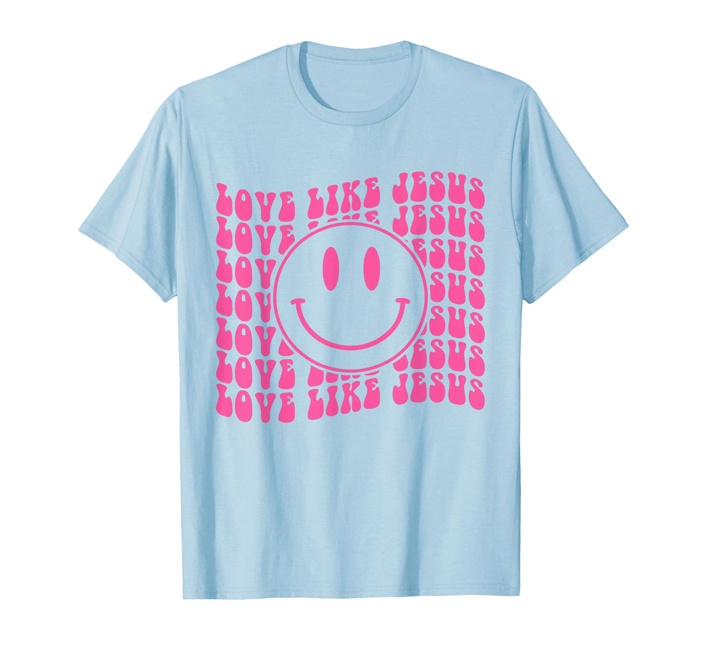 Retro Love Like Jesus Happy Face Aesthetic T-Shirt