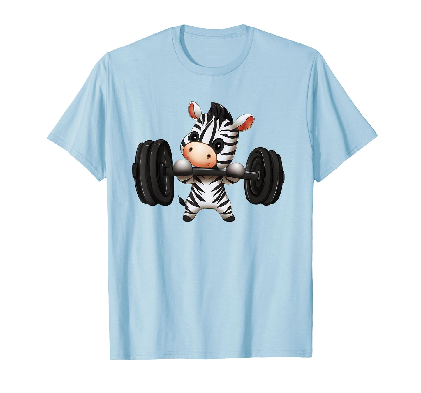 Zebra Barbell Workout Fitness Safari Design T-Shirt