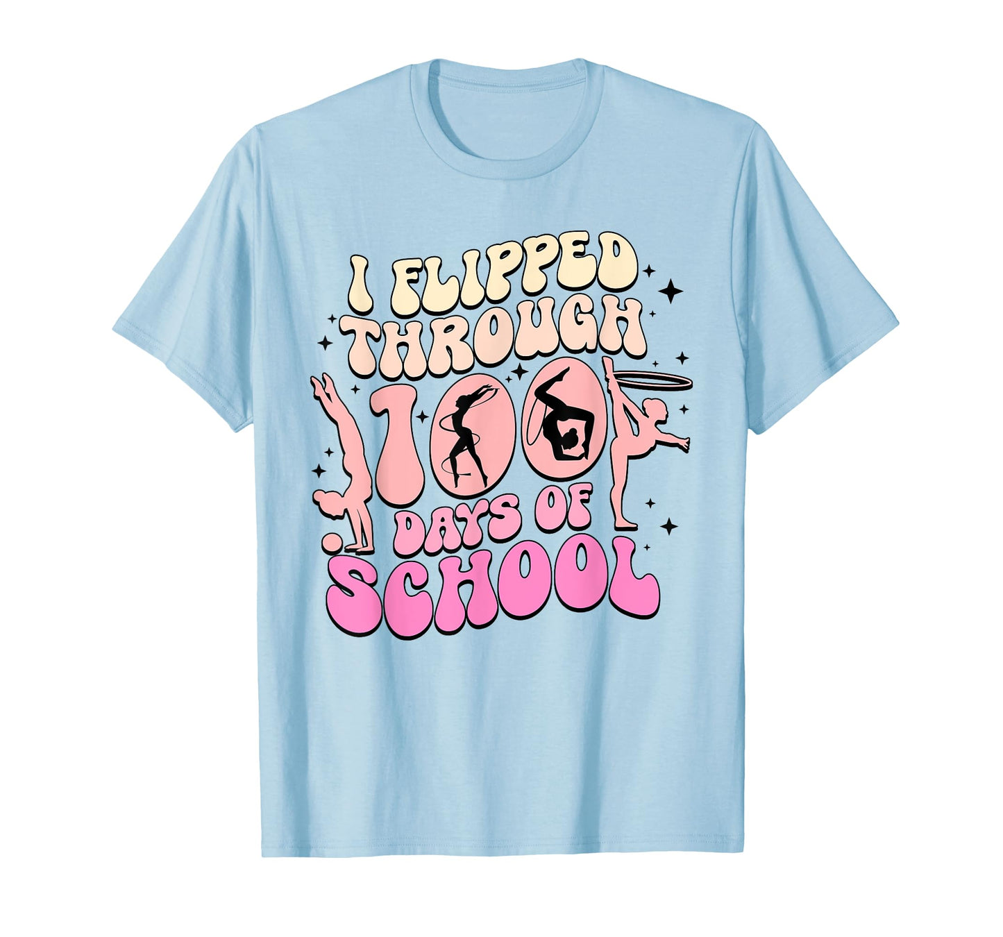 I Flipped Through 100 Days Of School Gymnastics Women Kids T-Shirt