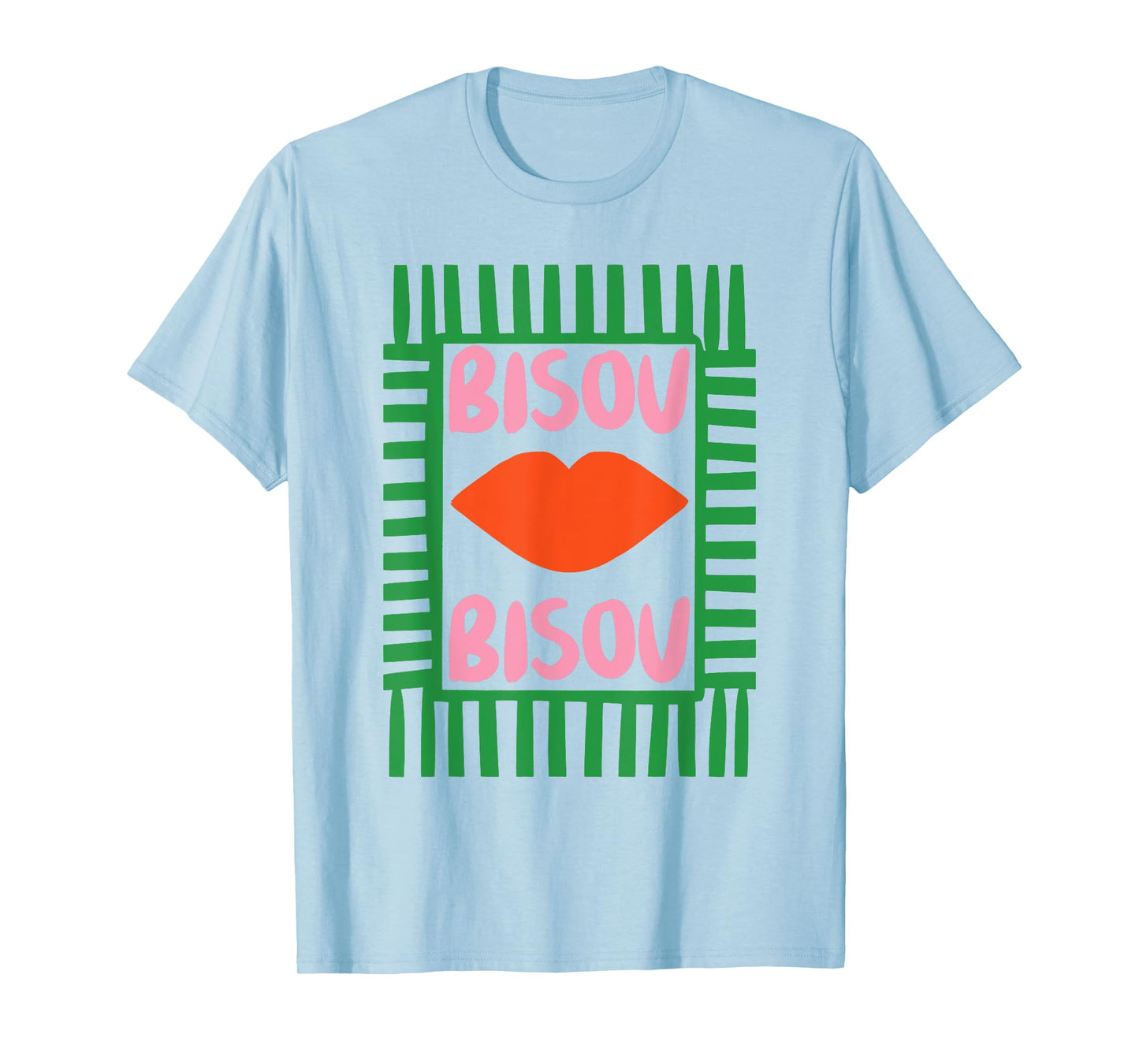 Retro French Bisous Paris Vacation Summer Vibes T-Shirt