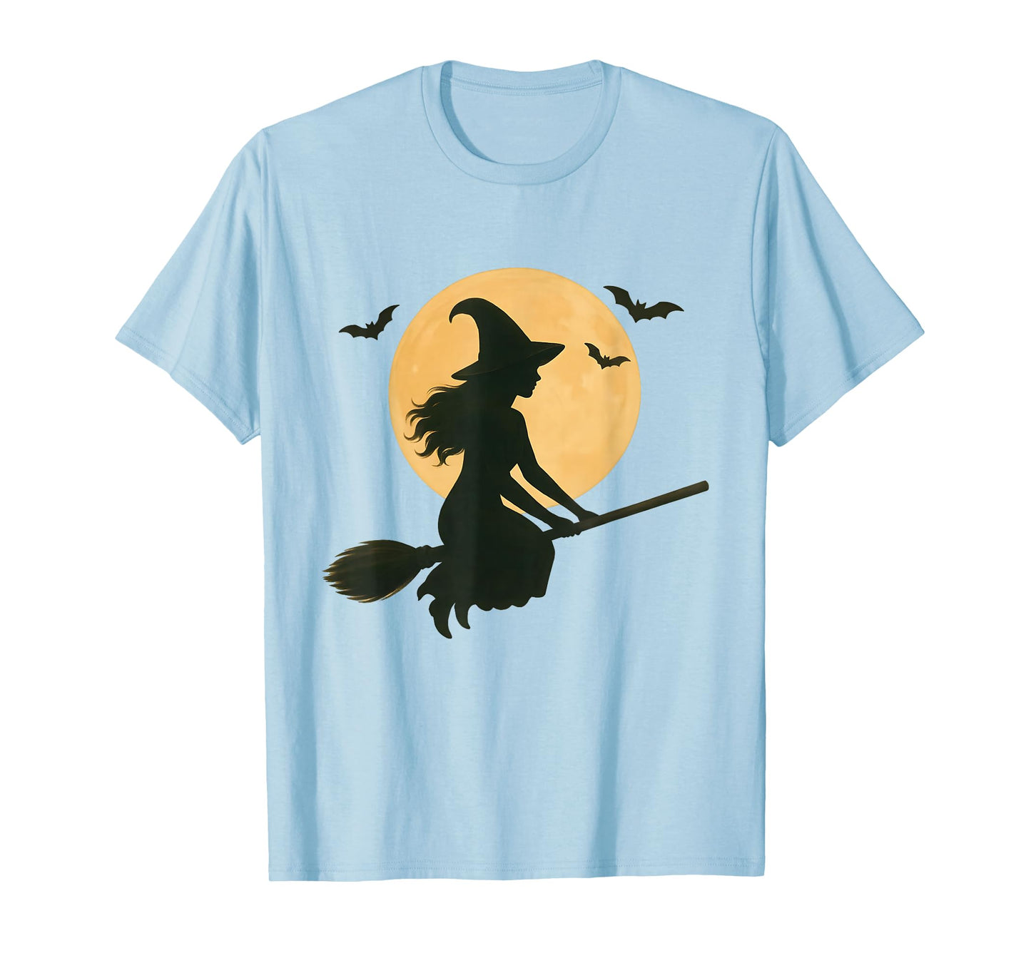 Witch and Bats Design for Halloween Costume Party T-Shirt