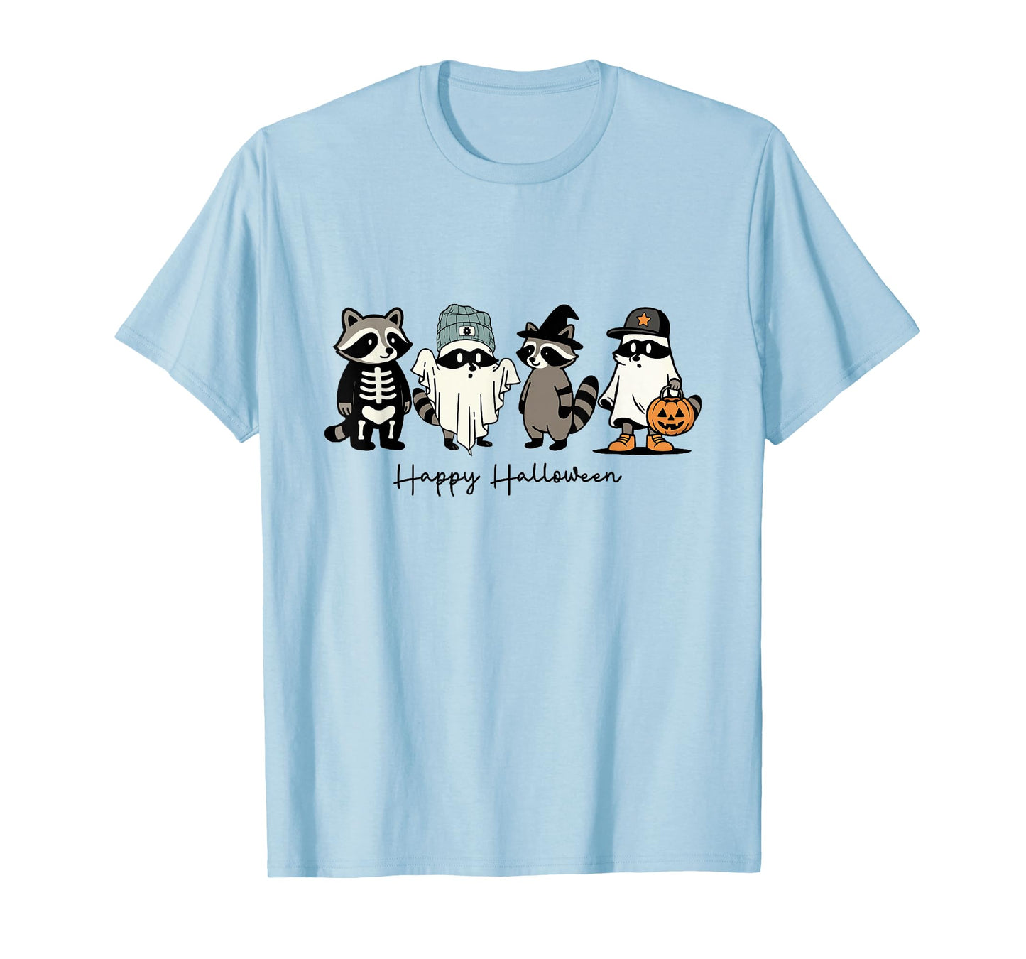 Happy Halloween Raccoon Ghost Raccoon Witch Trash Panda Meme T-Shirt