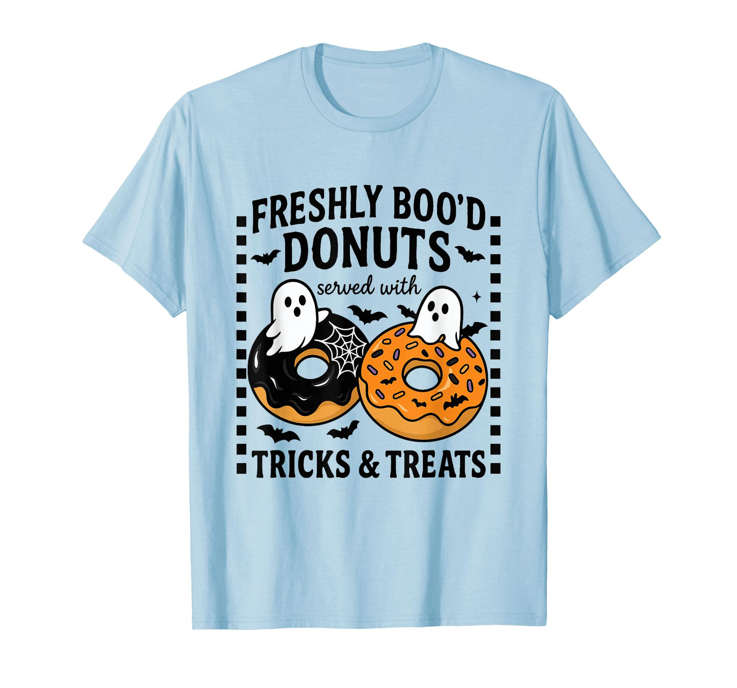 Freshly Boo'd Donuts Served with Trick & Treats Halloween T-Shirt