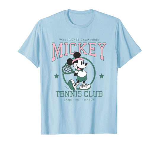 Disney Mickey And Friends Retro Tennis Club Game Set Match T-Shirt